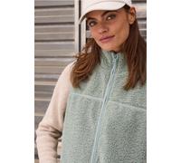 Fellweste CECIL, Damen, Gr. L (42), smoke salvia, Stoff, Obermaterial: 100% Polyester; Futter: 100% Polyester, unifarben, casual, comfort fit normal, Rundhals, Westen, mit Stehkragen (74124642-L) smok