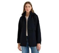 Outdoorjacke CECIL, Damen, Gr. XXL (46), blau (schwarz navy blau), Web, Stoff, 68% Polyester, 32% Baumwolle, unifarben, casual, normal normal, ohne Ausschnitt, Langarm abgesteppt, Jacken, mit Kapuze m
