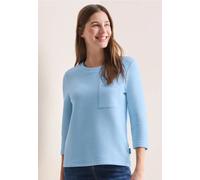 Cecil Damen Kurzes Strukturshirt in Blau, Gr: L