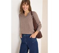 CECIL Kuscheliger V-Neck Pullover Chocolate Mousse Melange XS