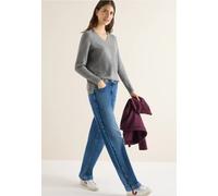 Cecil Damen Kuscheliger V-Neck Pullover in Grau, Gr: XL