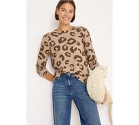 Cecil Damen Kuscheliges Leo Shirt in Beige, Gr: XS