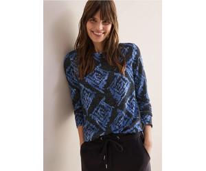 Cecil Damen Kuscheliges Print-Shirt in Blau, Gr: XXL