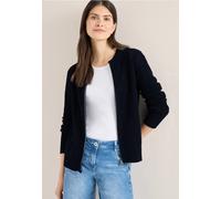 Cecil - Strickjacke mit Reißverschluss und Lochmuster blau - Gr. - M