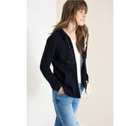 Sweatjacke CECIL, Damen, Gr. L (42), universal blau, Sweatware, Obermaterial: 80% Baumwolle, 15% Polyester, 5% Elasthan, unifarben, regular fit normal, ohne Ausschnitt, Bündchen, Sweatjacken Sweatjack