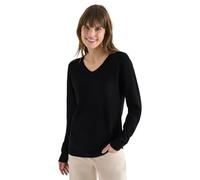 Strickpullover CECIL, Damen, Gr. XXL (46), schwarz, Web, 60% Baumwolle, 40% Viskose, unifarben, comfort fit normal, V-Ausschnitt, Bündchen, Pullover Strickpullover, mit Strick-Detail (68458749-XXL) sc