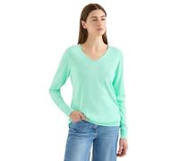 Strickpullover CECIL, Damen, Gr. XXL (46), jelly mint, Web, 60% Baumwolle, 40% Viskose, unifarben, comfort fit normal, V-Ausschnitt, Bündchen, Pullover Strickpullover, mit Strick-Detail (88131041-XXL)