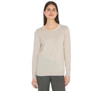 Cecil Damen Langarm Pullover mit Rippdetail in Beige, Gr: M
