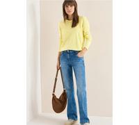 Cecil Damen Langarm Pullover mit Rippdetail in Gelb, Gr: XXL