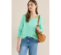 Cecil Damen Langarm Pullover mit Rippdetail in Grün, Gr: 3XL