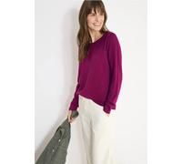 Cecil Damen Langarm Pullover mit Rippdetail in Pink, Gr: M