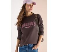 Sweatshirt CECIL, Damen, Gr. XL (44), macchiato braun, Web, 100% Baumwolle, bedruckt, comfort fit, Rundhals, Rippbündchen, Sweatshirts Sweatshirt, aus reiner Baumwolle (69458700-XL) macchiato braun