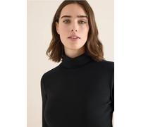 Cecil Damen Langarmshirt in Rippstruktur in Schwarz, Gr: S
