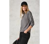 Cecil Damen Langarmshirt mit Glitzer, Grau, Größe XL