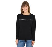 Langarmshirt CECIL, Damen, Gr. M (40), schwarz, Web, 48% Baumwolle, 48% Modal, 4% Elasthan, unifarben, comfort fit normal, U-Boot-Ausschnitt, abgesteppt, Shirts Langarmshirt, im soften Baumwoll-Mix (3