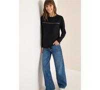 Cecil Damen Langarmshirt mit Wording in Schwarz, Gr: L