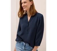 CECIL Damen 3412016 Lange Bluse in Unifarbe, urban Dark Blue, Large