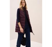 Steppweste CECIL, Damen, Gr. L (42), schwarz plum, Stoff, Obermaterial: 100% Polyester; Futter: 100% Polyester; Füllung: 100% Polyester, unifarben, normal kniefrei, hoch geschlossener Ausschnitt, West