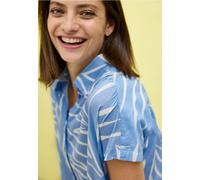 Hemdbluse CECIL, Damen, Gr. XXL (46), blau (deep pastel blau), Web, 100% Baumwolle, bedruckt, normal normal, V-Ausschnitt, abgesteppt, Blusen, mit allover Print (50424816-XXL) deep pastel blau