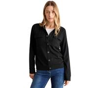 Cardigan CECIL, Damen, Gr. XXL (46), schwarz, Stoff, 70% Viskose, 25% Polyamid, 5% Elasthan, unifarben, casual, gerade normal, hoch geschlossener Ausschnitt, Langarm Bündchen, Strickjacken, mit Brustt
