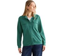Cardigan CECIL, Damen, Gr. L42, grün (sea grün), Stoff, 70% Viskose, 25% Polyamid, 5% Elasthan, unifarben, gerade normal, hoch geschlossener Ausschnitt, Bündchen, Strickjacken, mit Brusttaschen (44201