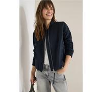 Blouson CECIL, Damen, Gr. XXL (46), blau navy, Web, 66% Baumwolle, 34% Polyamid, unifarben, comfort fit normal, Rundhals, Bündchen, Jacken Blouson, im soften Baumwoll-Mix (51585455-XXL) blau navy