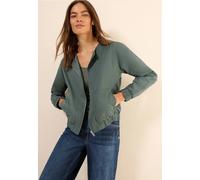 Blouson CECIL, Damen, Gr. XXL (46), schwarz balmy khaki, Web, Obermaterial: 56% Baumwolle, 44% Polyester; Futter: 100% Polyester, unifarben, casual, normal normal, Rundhals, Langarm elastischer Bund, 