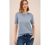 T-Shirt CECIL, Damen, Gr. M (40), blau (light sky blau), Jersey, Obermaterial: 60% Viskose, 40% Polyester, unifarben, regular fit normal, Rundhals, gerader Abschluss, Shirts T-Shirt, in feiner Strick