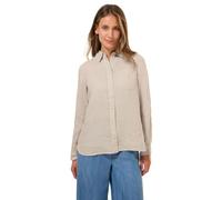Hemdbluse CECIL, Damen, Gr. XL (44), pumice beige, Web, Obermaterial: 100% Leinen, unifarben, casual, lässig geschnitten Po-bedeckend, Rundhals, Langarm 1-Knopf-Manschette, Blusen, aus Leinen (4634320