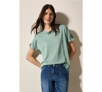 Cecil Damen Leinen-Look Glitzer-Shirt in Grün, Gr: XS