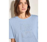 Cecil Damen Leinen-Look T-Shirt in Blau, Gr: XXL