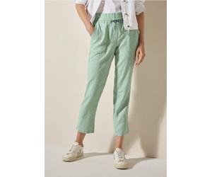 Cecil Damen Leinenhose im Casual Fit in Grün, Gr: M