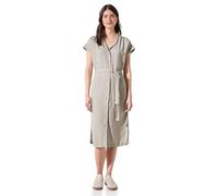 Sommerkleid CECIL, Damen, Gr. XXL (46), US-Größen, pumice beige, Stoff, 55% Leinen, 45% Viskose, unifarben, casual, gerade knielang, V-Ausschnitt, Kurzarm Bündchen, Kleider, mit seitlichen Einschubtas