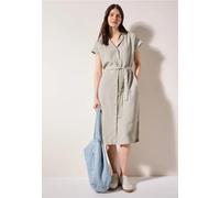 Sommerkleid CECIL, Damen, Gr. XXL (46), US-Größen, pumice beige, Stoff, 55% Leinen, 45% Viskose, unifarben, casual, gerade knielang, V-Ausschnitt, Kurzarm Bündchen, Kleider, mit seitlichen Einschubtas