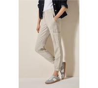 Cecil Damen Leinenmix-Hose im Cargo-Look in Beige, Gr: M