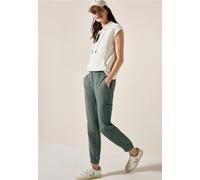 Cecil Damen Leinenmix-Hose im Cargo-Look in Grün, Gr: XXL