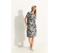 Cecil Damen Leinenmix Print Kleid in Schwarz, Gr: S