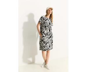 Cecil Damen Leinenmix Print Kleid in Schwarz, Gr: S