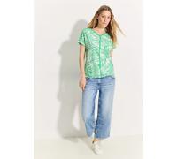 Cecil Damen Leinenmix T-Shirt in Grün, Gr: XS