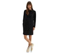 Midikleid CECIL, Damen, Gr. S38, US-Größen, schwarz, Stoff, 50% Polyester, 50% Viskose, animal-print, normal knieumspielend, hoch geschlossener Ausschnitt, abgesteppt, Kleider, mit Stehkragen (2231996