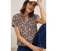 Kurzarmbluse CECIL, Damen, Gr. S (38), rot (mulberry rot), Stoff, 100% Viskose, bedruckt, normal normal, V-Ausschnitt, abgesteppt, Blusen, Feel Good Fit (83794628-S) mulberry rot