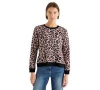 Sweatshirt CECIL, Damen, Gr. XXL (46), urban taupe, Web, 65% Baumwolle, 35% Polyester, normal, Rundhals, Rippbündchen, Sweatshirts Sweatshirt, im Leo Design (14985549-XXL) urban taupe