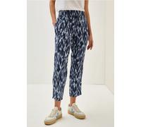 Stoffhose CECIL, Damen, Gr. XXL, Länge 26, blau (urban navy blau), Stoff, 100% Viskose, gemustert, loose fit knöchellang, Hosen Stoffhose, im Loose Fit (54173946-XXL) urban navy blau