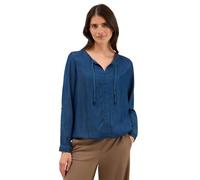 Langarmbluse CECIL, Damen, Gr. S (38), blau (mid blau wash), Stoff, 100% Lyocell, unifarben, normal normal, Rundhals, Bündchen, Blusen, mit Elastiksaum (98621969-S) mid blau wash