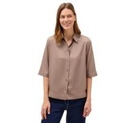 Hemdbluse CECIL, Damen, Gr. L (42), natural taupe, Web, Obermaterial: 100% Lyocell, unifarben, casual, regular fit normal, Kurzarm, Blusen, aus Lyocell (14069765-L) natural taupe