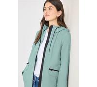 Cecil Damen Mantel mit Kapuze und 2-Wege-Zipper in Grün, Gr: XS