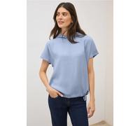 Cecil Damen Materialmix Kapuzenshirt in Blau, Gr: XS