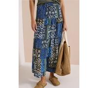 Cecil Damen Maxi-Rock mit grafischem Muster in Blau, Gr: XS