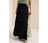 Cecil Damen Maxi-Rock mit Volants und Elastikbund in Schwarz, Gr: L