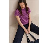 Print-Shirt CECIL, Damen, Gr. XXL (46), rosa (anemone pink melange), Web, 60% Baumwolle, 40% Polyester, bedruckt, gerade normal, U-Boot-Ausschnitt, Bündchen, Shirts, mit U-Boot-Ausschnitt (14076949-XX